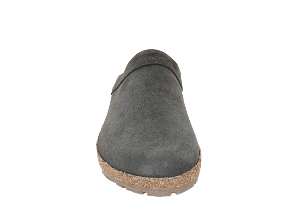 Haflinger Leather Clogs Malmo Graphite front view