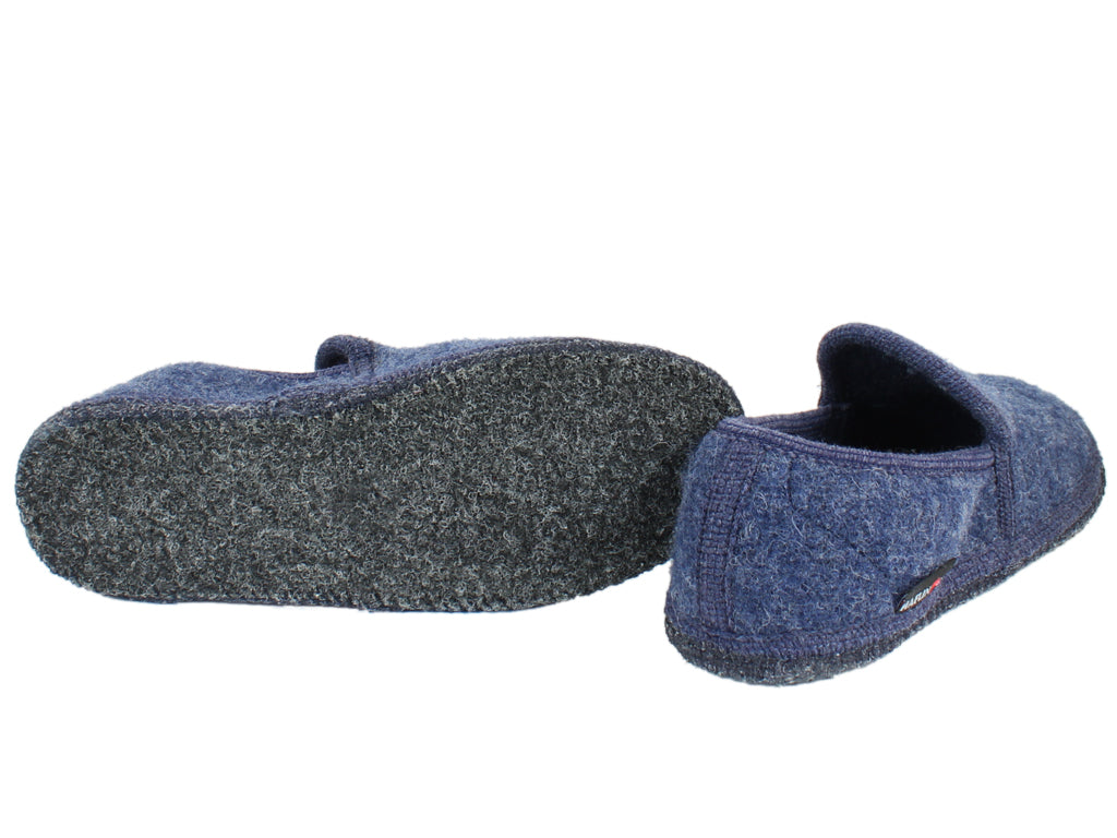 Haflinger Unisex Wool Loafers Blue sole view