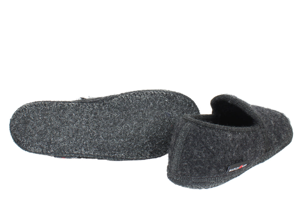 Haflinger Unisex Wool Loafers Graphite sole view