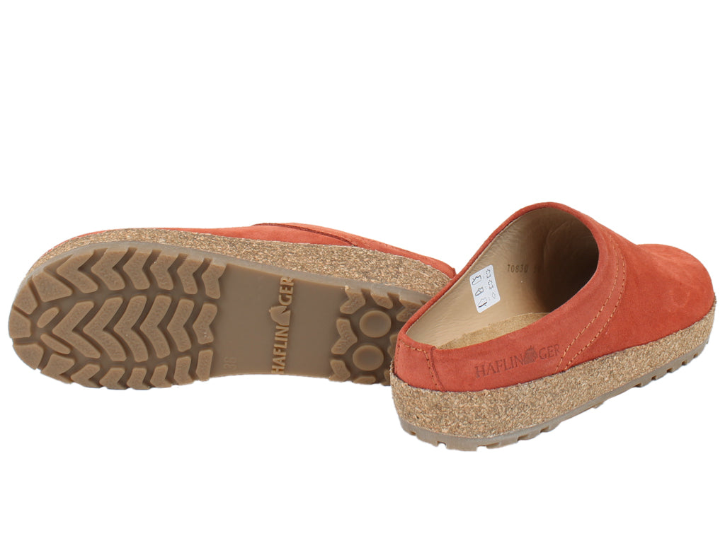 Haflinger Leather Clogs Malmo Rost sole view