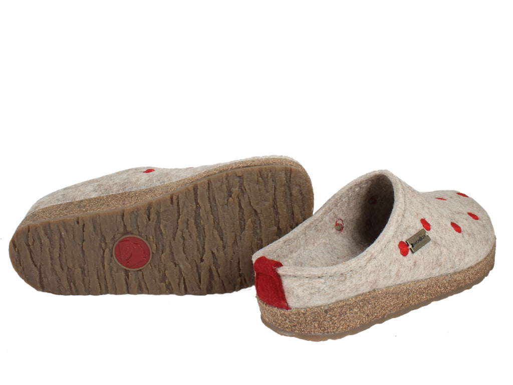 Haflinger Clogs Grizzly Sweetheart Beige sole view