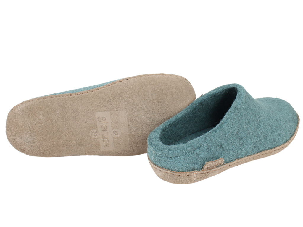 Glerups Slippers Open Heel Sea Blue sole view