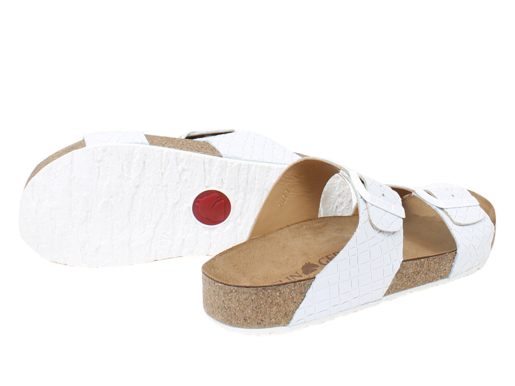 Haflinger Sandals Andrea White Intreccio sole view