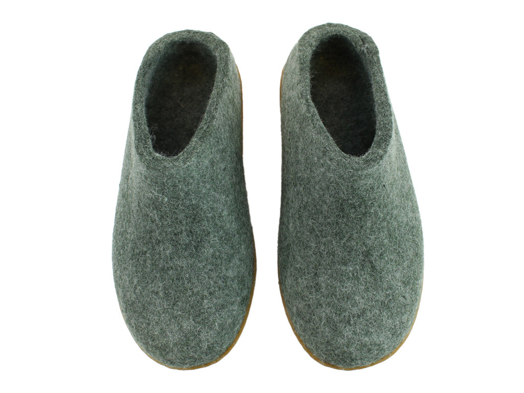 Glerups Slippers Moss Rubber Sole