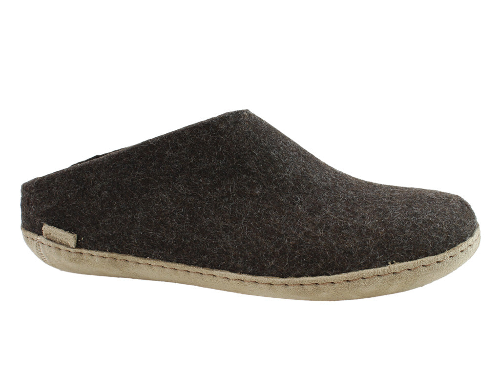 Glerups Slippers Open Heel Chestnut Brown