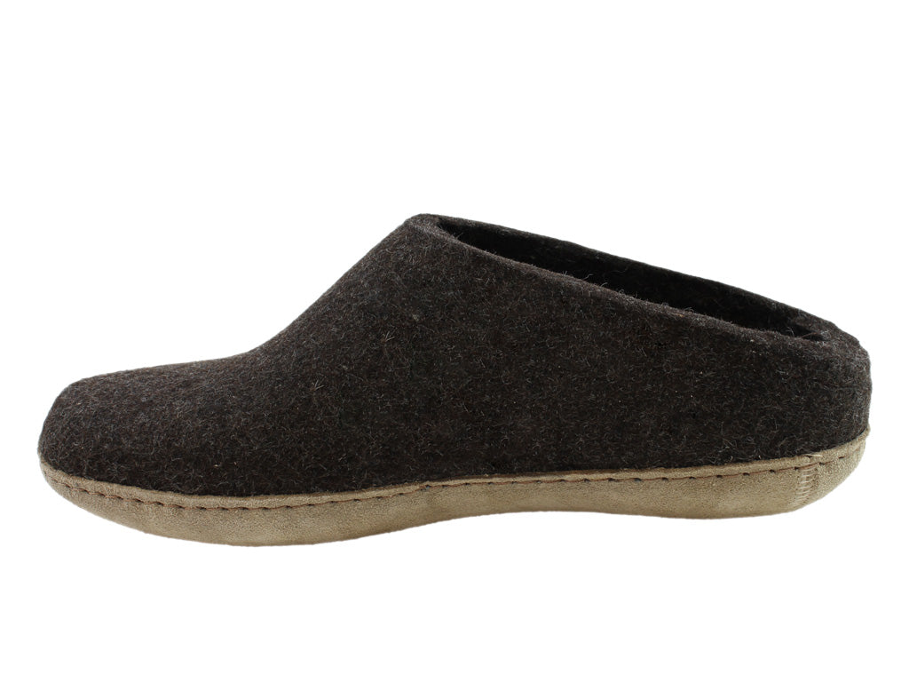 Glerups Slippers Open Heel Chestnut Brown