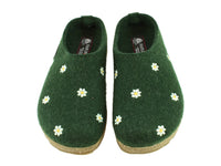 Haflinger Clogs Grizzly Margherita Daisy Green