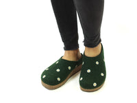 Haflinger Clogs Grizzly Margherita Daisy Green