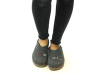 Haflinger Clogs Grizzly Sewing Grey