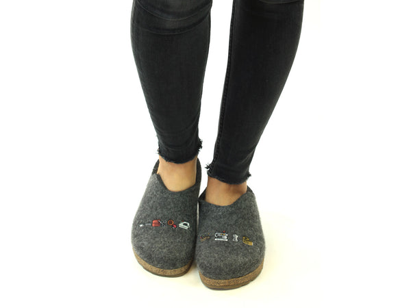 Haflinger Clogs Grizzly Sewing Grey