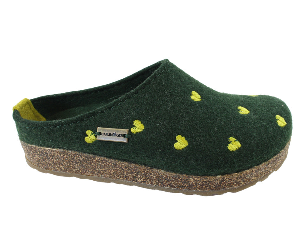Haflinger Clogs Grizzly Sweetheart Forest Green