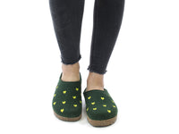 Haflinger Clogs Grizzly Sweetheart Forest Green