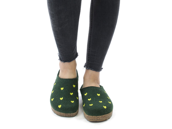 Haflinger Clogs Grizzly Sweetheart Forest Green