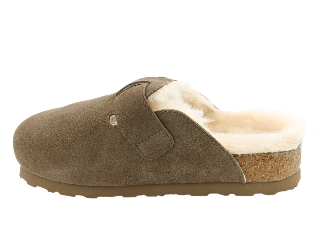 Haflinger Clogs Sheepskin Hawk Shitake
