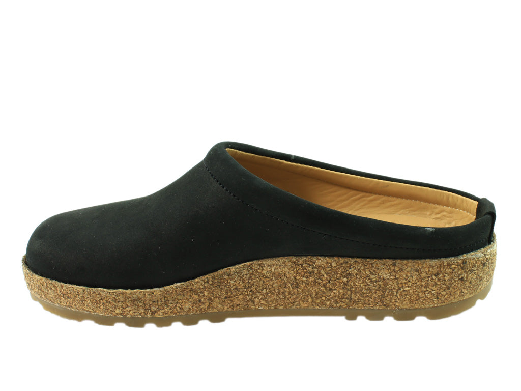 Haflinger Grizzly Leather Clogs Black