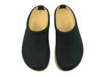 Haflinger Grizzly Leather Clogs Black