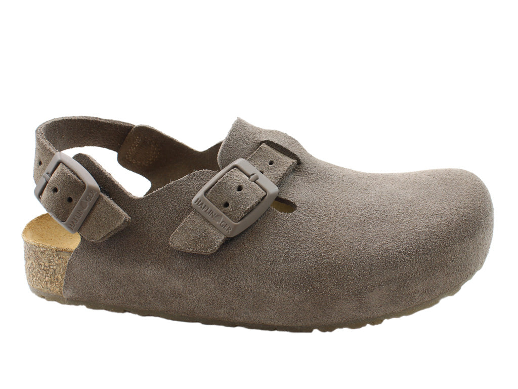 Haflinger Leather Clogs Faro Greige