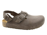 Haflinger Leather Clogs Faro Greige