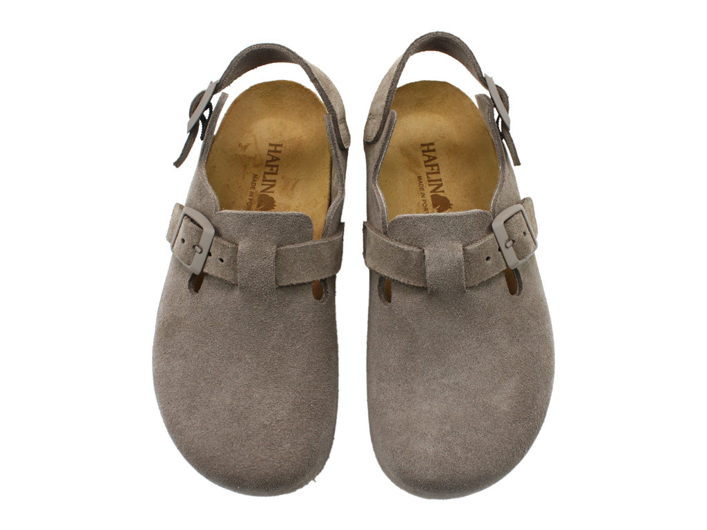 Haflinger Leather Clogs Faro Greige