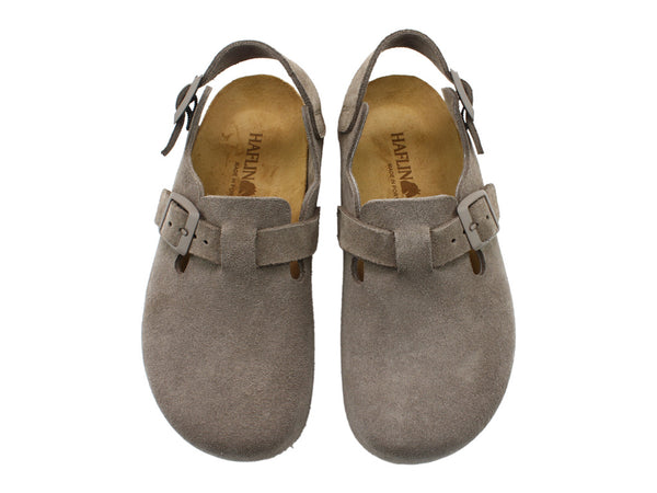 Haflinger Leather Clogs Faro Greige