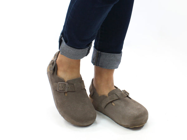 Haflinger Leather Clogs Faro Greige