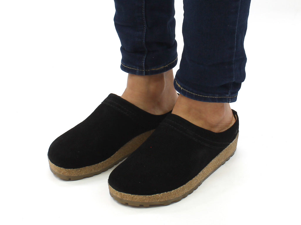 Haflinger Leather Clogs Malmo Black 2701