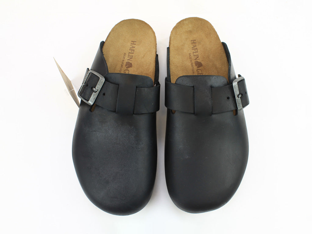 Haflinger Leather Clogs Porto Black (Second Quality)