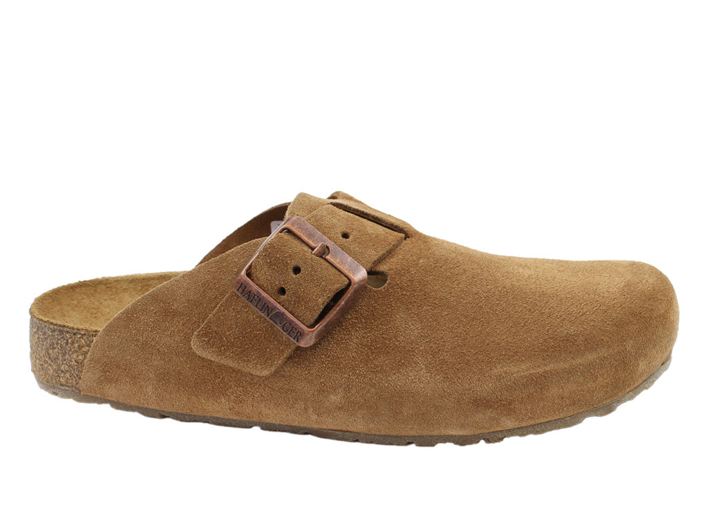 Haflinger Leather Clogs Porto Cognac