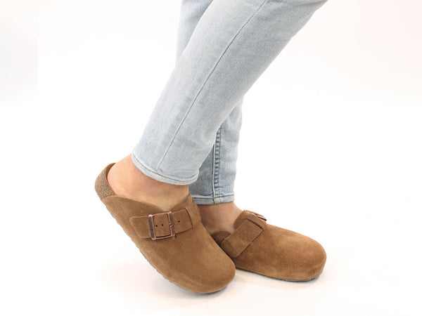 Haflinger Leather Clogs Porto Cognac