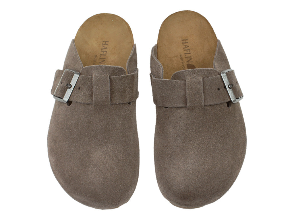 Haflinger Leather Clogs Porto Greige