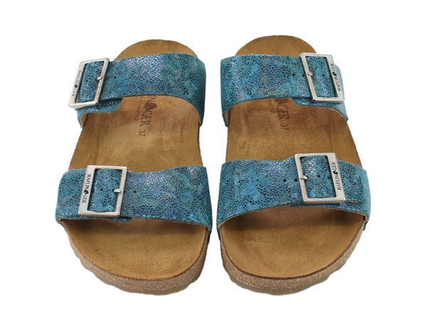 Size 37/UK4 only - Haflinger Sandals Andrea Blue Hologram