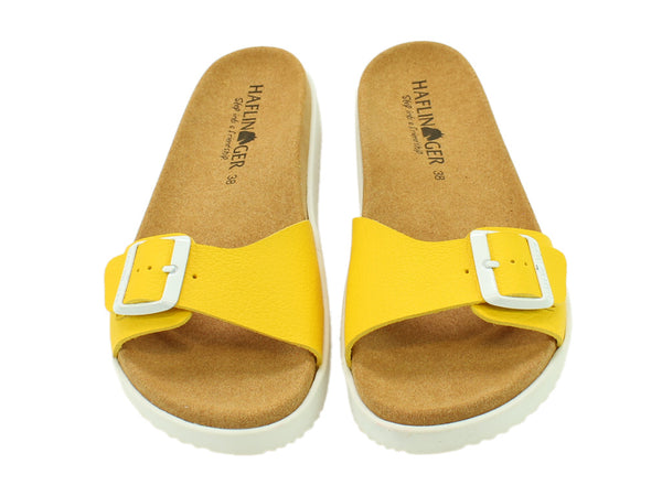 Size 38/UK5 only - Haflinger Sandals Corfu Yellow Vegan