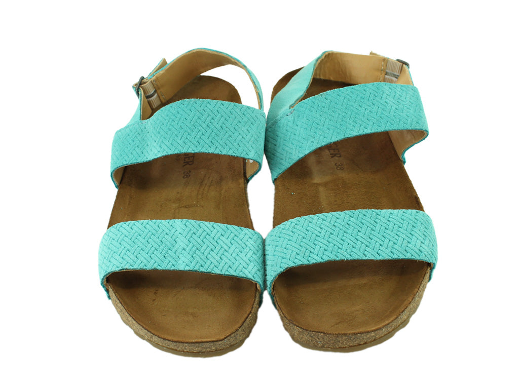 Size 38/UK5 only - Haflinger Sandals Ivy Aqua Braided
