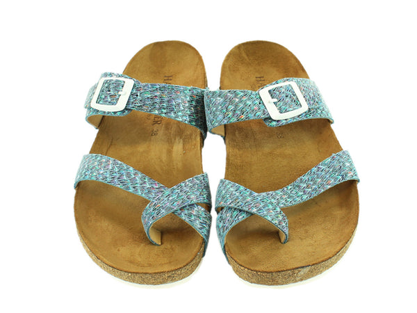 Size 38/UK5 only - Haflinger Sandals Juno Blue-multi