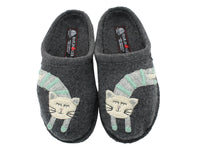 Haflinger Slippers Flair Choupette Cat Anthracite