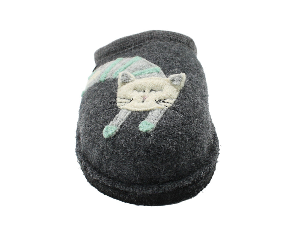 Haflinger Slippers Flair Choupette Cat Anthracite