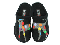 Haflinger Slippers Flair Felix Dog Black