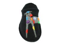 Haflinger Slippers Flair Felix Dog Black