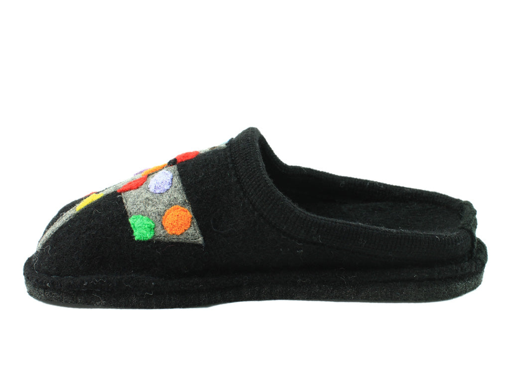 Haflinger Slippers Flair Felix Dog Black