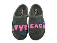 Size 38/UK5 only - Haflinger Slippers Flair Love & Peace Anthracite