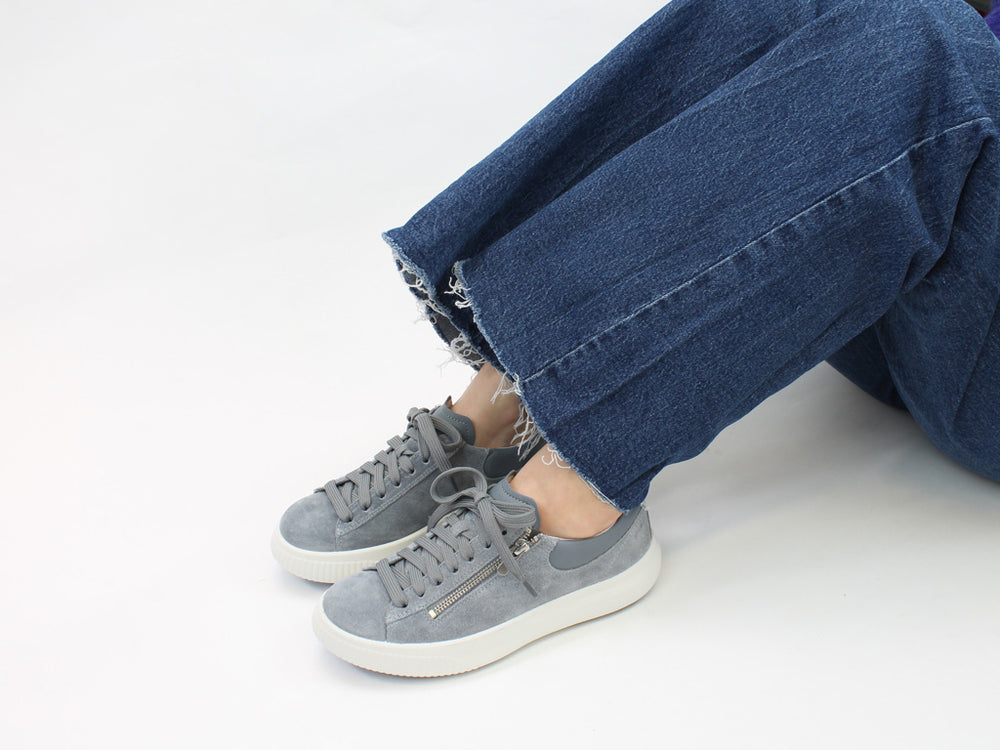 Legero 2-000363-8500 T4 Jump Light Blue Leather Zip Lace Shoes