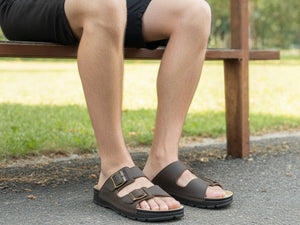 OmaKing Men's Classic leather sandals Märdi Rustic Brown