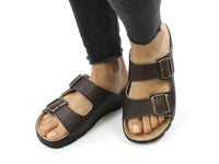 OmaKing Narva Classic leather sandals Dark Brown