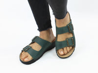 OmaKing Narva Classic leather sandals Green