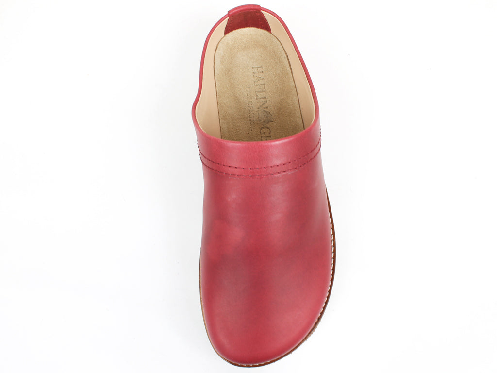 Haflinger Leather Clogs Travel Red (Second Quality)