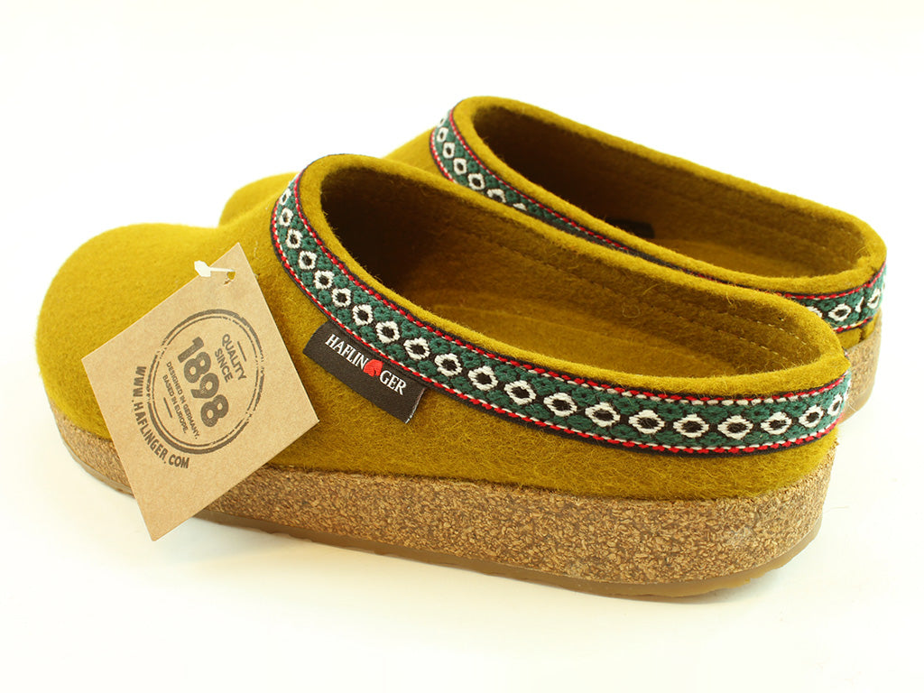 (Second Quality) Haflinger Clogs Felt Grizzly Franzl Masala