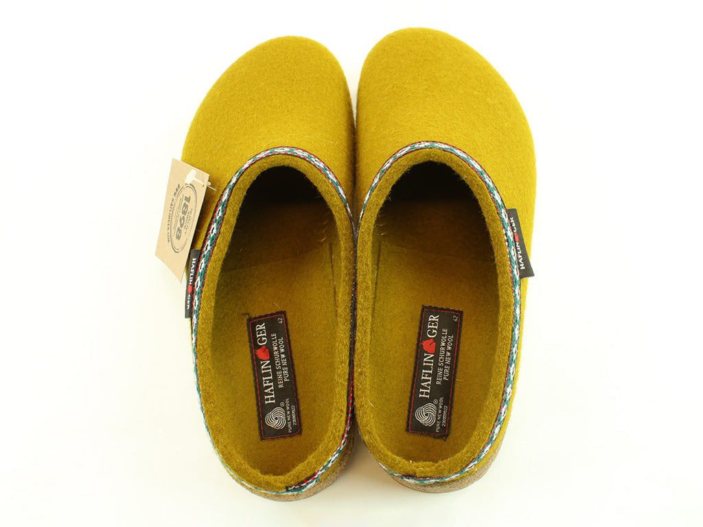 (Second Quality) Haflinger Clogs Felt Grizzly Franzl Masala