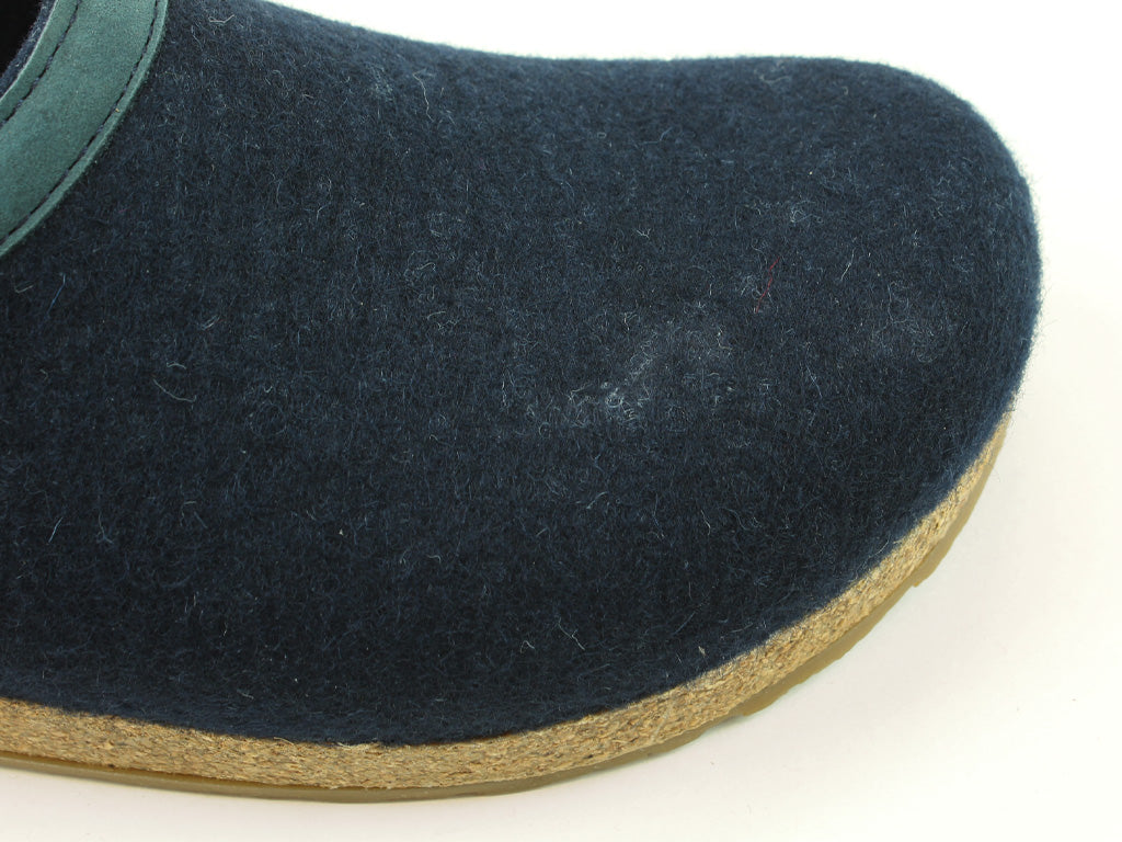(Second Quality) Haflinger Clogs Grizzly Buffalo Navy