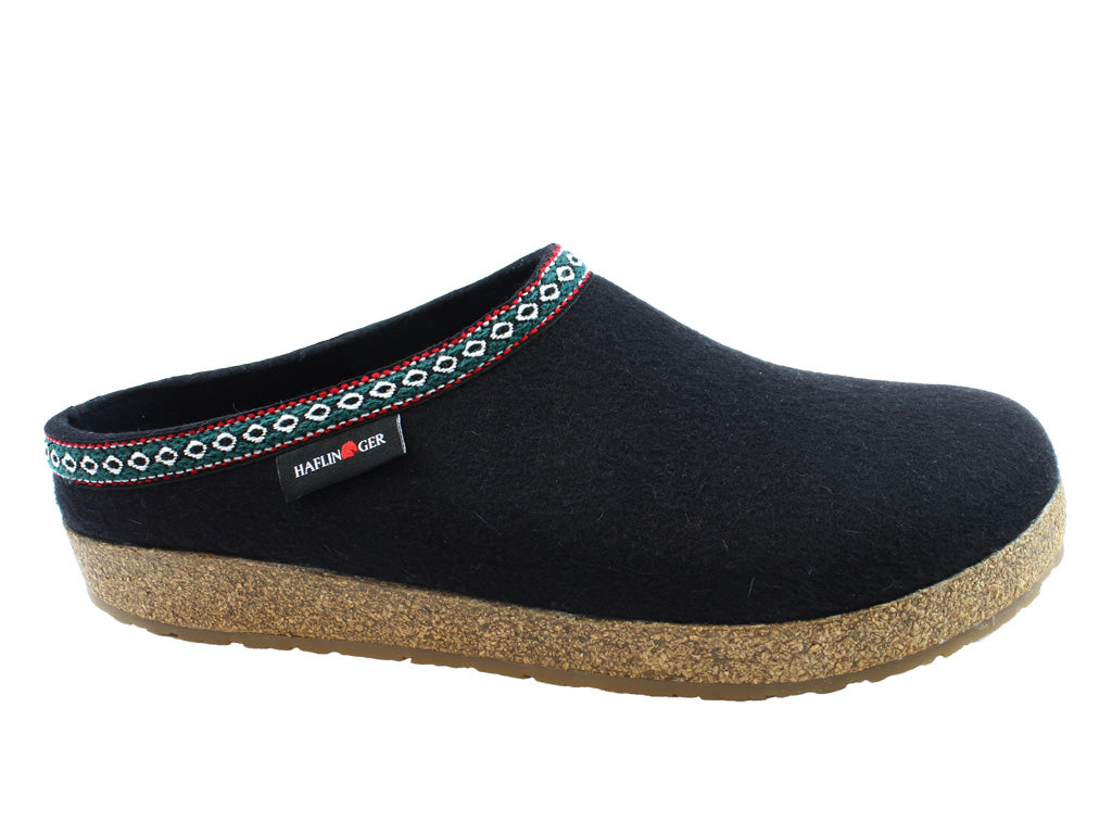 (Second Quality) Haflinger Clogs Grizzly Franzl Black