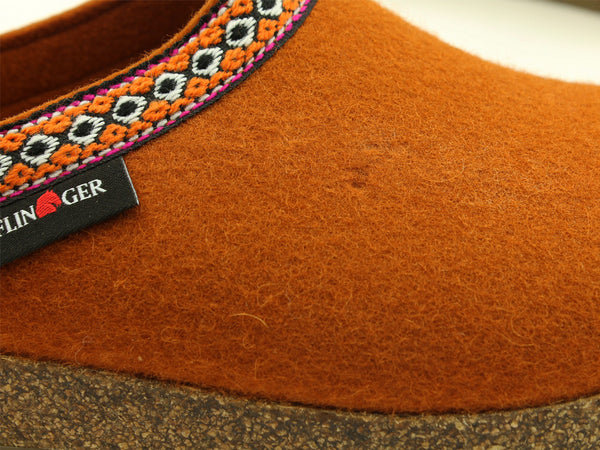 (Second Quality) Haflinger Clogs Grizzly Franzl Pumpkin
